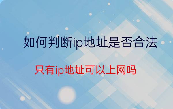 如何判断ip地址是否合法 只有ip地址可以上网吗？